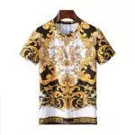 versace t-shirt crew neck cotton baroque gold